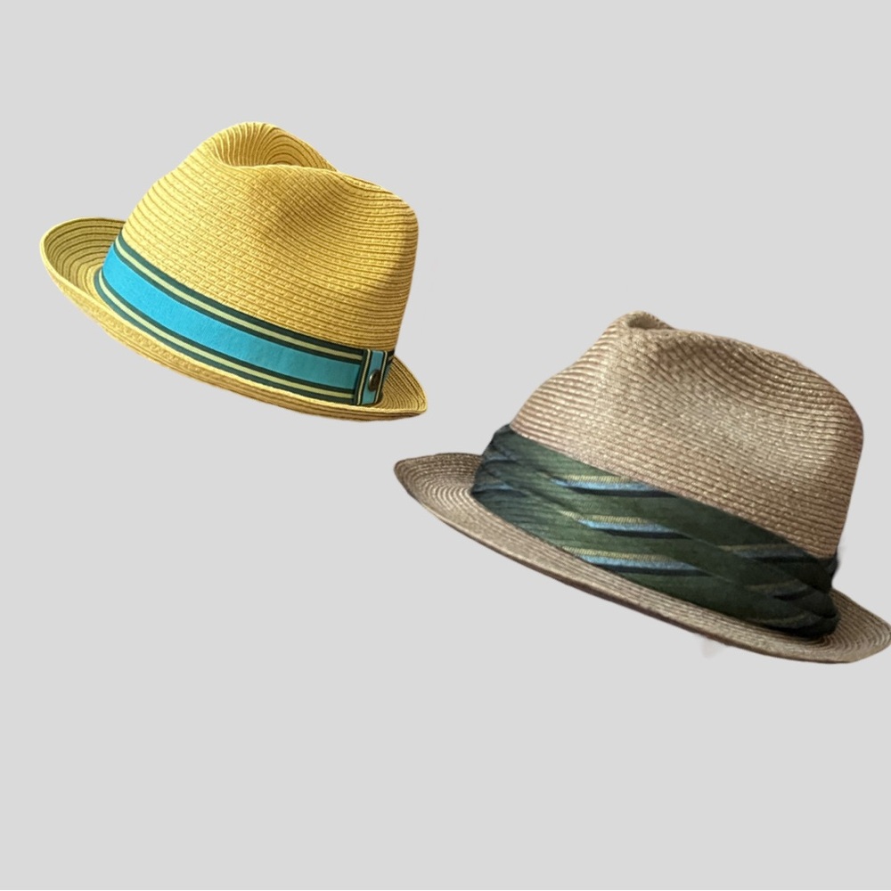 Two fedora straw hats (one vintage!)